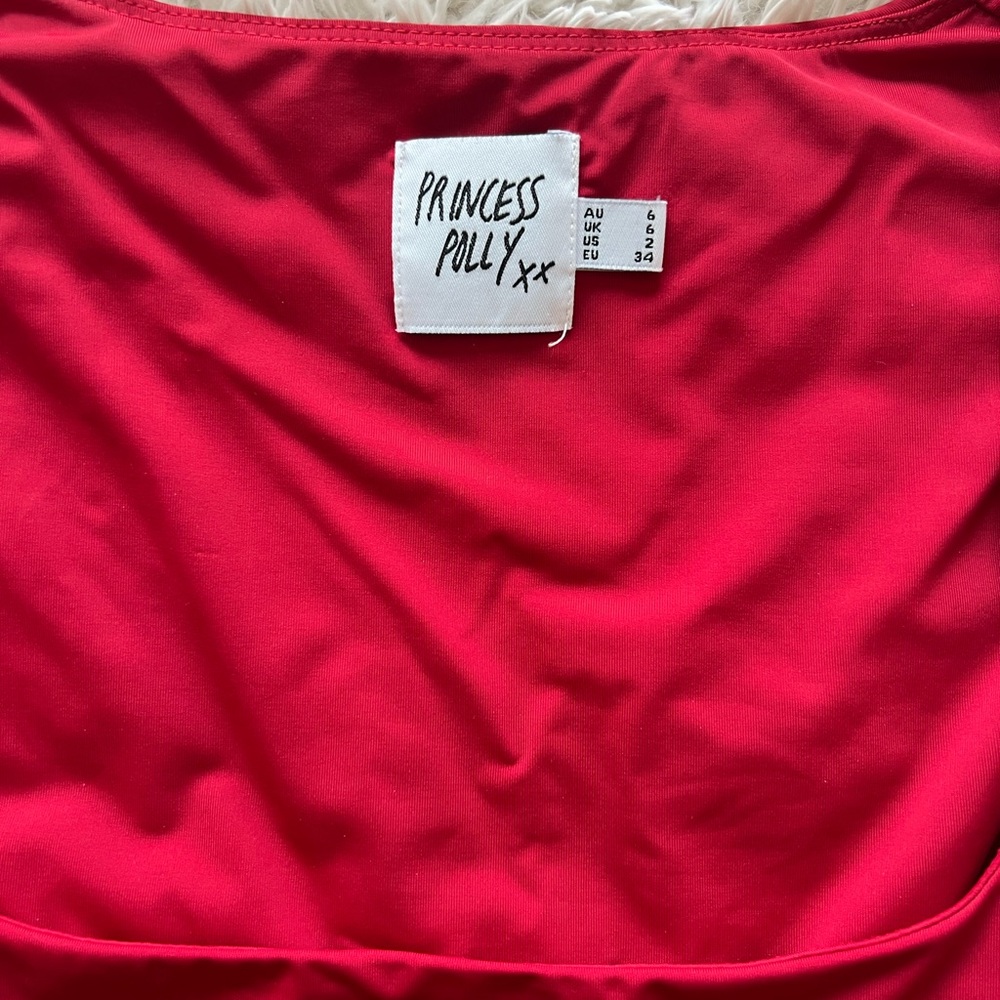 NWOT Princess Polly Back in Time Top Red - Picture 3 of 4